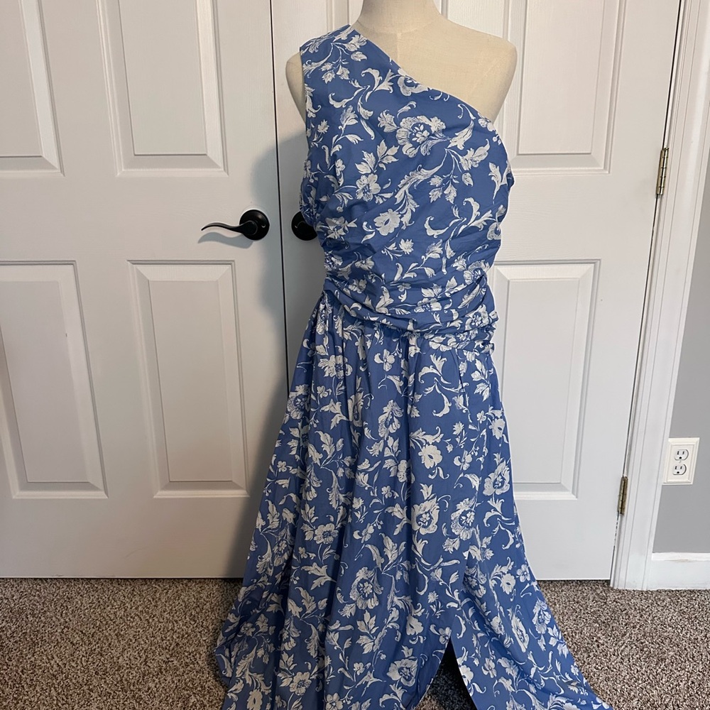 Abercrombie & Fitch Blue One-Shoulder Floral Dress